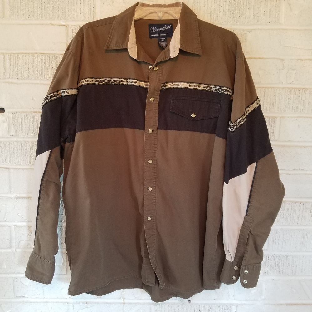 Wrangler western shirt. Vintage. Brown and black
